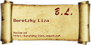 Beretzky Liza névjegykártya